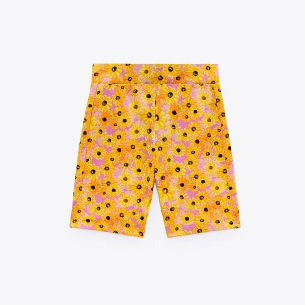 Zara Sunflower Biker Short Set - sz M/L - Picture 4 of 9
